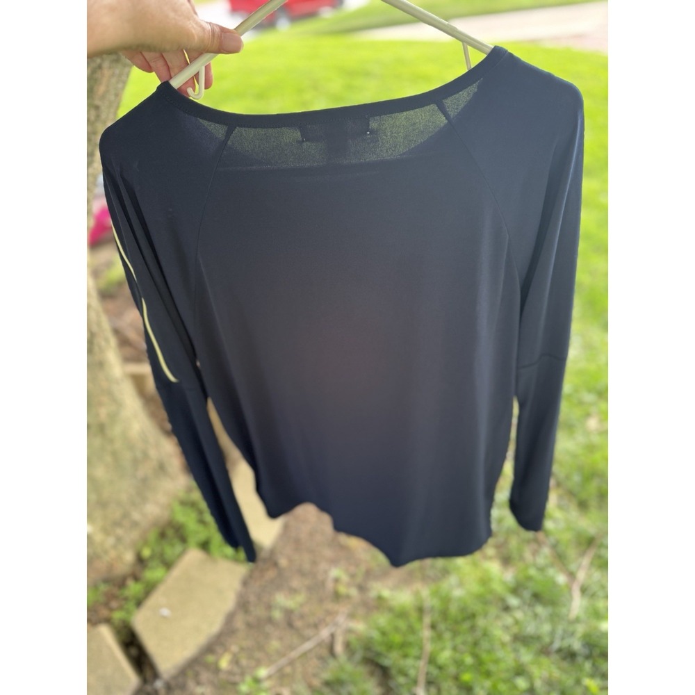 Michael Kors Women's‎ Size L Black Polyester Blouse With Zipper Accents. HOT!! - Picture 2 of 4